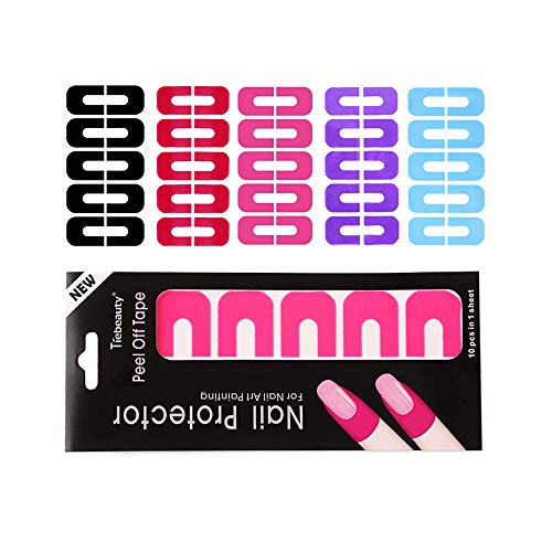 Gobesty Pegatinas de uñas desechables desprendibles, herramienta de manicura 80pcs anti desbordamiento envoltura cinta protectora de uñas para decoración de pintura de uñas