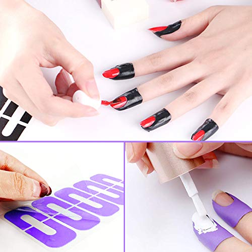 Gobesty Pegatinas de uñas desechables desprendibles, herramienta de manicura 80pcs anti desbordamiento envoltura cinta protectora de uñas para decoración de pintura de uñas