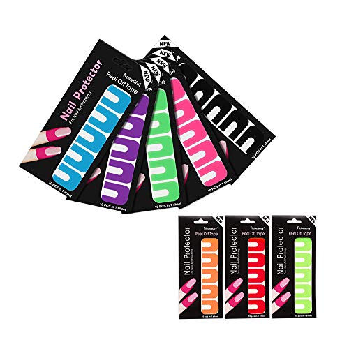 Gobesty Pegatinas de uñas desechables desprendibles, herramienta de manicura 80pcs anti desbordamiento envoltura cinta protectora de uñas para decoración de pintura de uñas