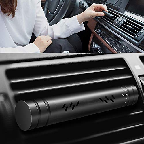 Gobesty - Varillas de fragancia para coche con 5 varillas aromáticas sólidas para coche, viaje, dormitorio, oficina, color negro