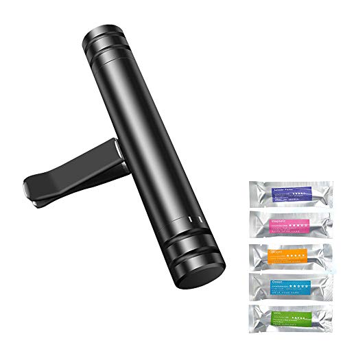 Gobesty - Varillas de fragancia para coche con 5 varillas aromáticas sólidas para coche, viaje, dormitorio, oficina, color negro