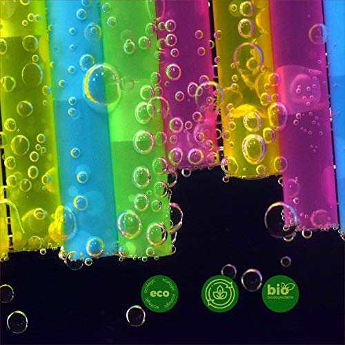 GoBeTree 300 pajitas de plástico pla Biodegradable de Colores Variados. Pajita Desechables ecológicas compostables. Cañitas para Fiestas y cumpleaños. Bebidas frías.