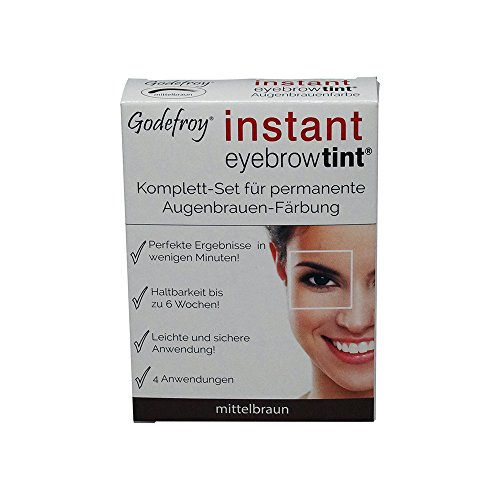 godef Roy Nuevo Cejas Color färbe Set Instant Eyebrow Tint, marrón, 1er Pack (1 x 4 unidades)