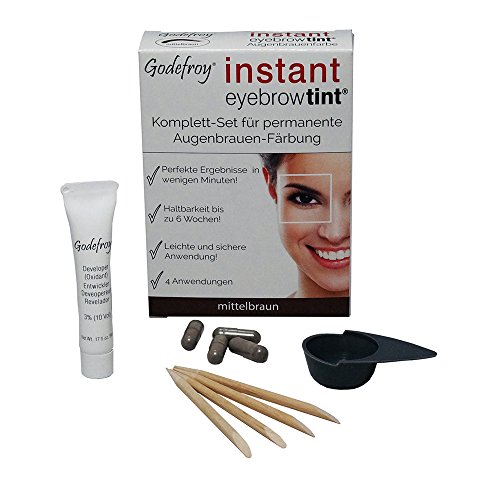 godef Roy Nuevo Cejas Color färbe Set Instant Eyebrow Tint, marrón, 1er Pack (1 x 4 unidades)