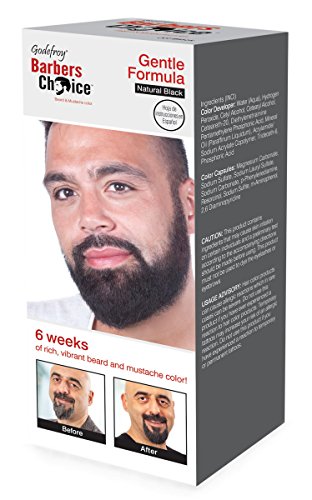 Godefroy barberos elección de barba y bigote Kit de aplicación para los hombres, color negro, pack de 3