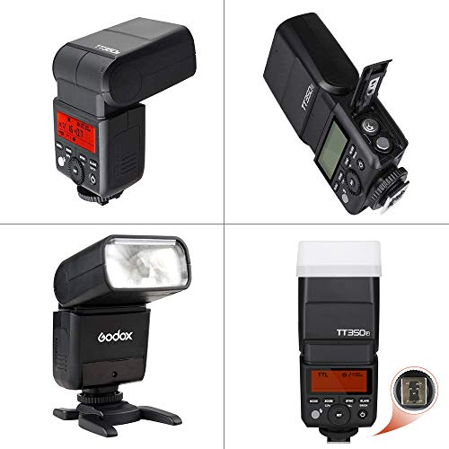 Godox TT350F Mini 2.4G TTL HSS 1/8000S GN36 Inalambrico Camara Speedlite Flash para Fuji X-Pro1 x-t20 x-t2 x-t10 X-T1 X-Pro1 X-E1 x-a3 X100 F X100T Camara + Regalo Blanco Caja Suave(TT350F)