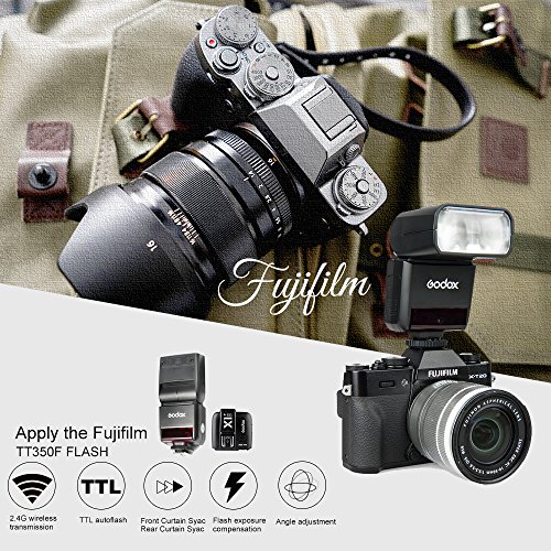 Godox TT350F Mini 2.4G TTL HSS 1/8000S GN36 Inalambrico Camara Speedlite Flash para Fuji X-Pro1 x-t20 x-t2 x-t10 X-T1 X-Pro1 X-E1 x-a3 X100 F X100T Camara + Regalo Blanco Caja Suave(TT350F)