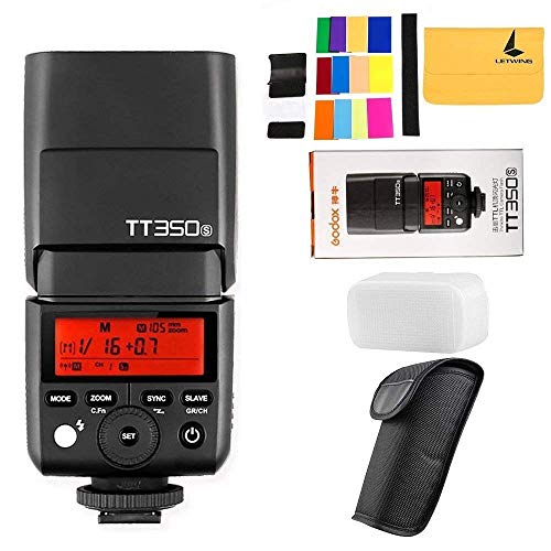 Godox TT350S Mini 2.4G TTL HSS 1/8000S GN36 Inalambrico Camara Speedlite Flash para Sony A7 A7R A7RII A58 A99 A6000 A6500 Camara + Regalo Blanco Caja Suave +Letwing Paño (TT350S)