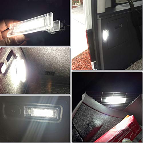 GOFORJUMP 2PC LED Blanco Tronco del Coche Equipaje Luz Interior de la lámpara Error Libre para V/olkswagen para V/W para G/olf MK5 Polo para P/assat para J/ETTA DC 12V