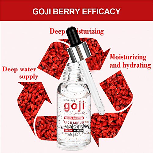 Goji Berries Serum, Anti-Envejecimiento Antioxidante Facial Hidratante Revitalizante Anti Arrugas Dilución Melanina Cuidado Facial Aceite Esencial, Suave y Sin Irritación 30ml