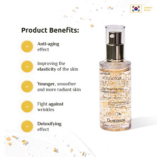 Gold Activation Serum Facial - Ácido Hialurónico - Cosmetica Coreana - Face Serum - Serum Antiedad - Lifting Serum - Serum Hidratante - Serum Antiarrugas - Mejor Serum Facial Pieles Maduras