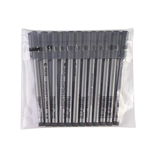 GOLDGE 12psc Plumas de Línea Fina Para Ilustración Artística Dibujo Técnico Documentos, Plumas de Dibujo Técnico para Manga Bocetar