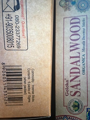 Goloka Incienso Sandalwood Organic Masala Sticks