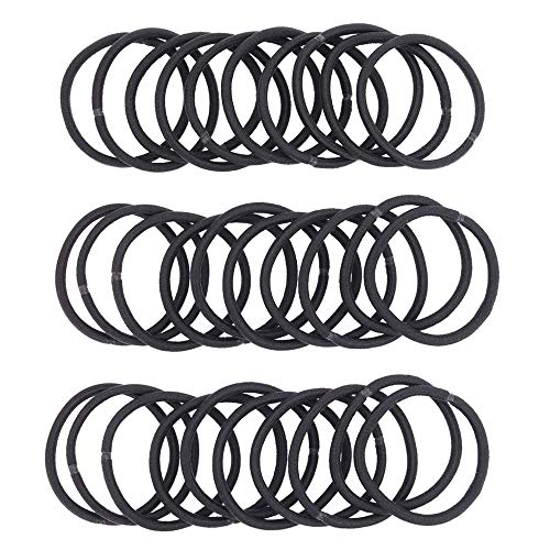 Goma de Pelo Banda Elástica de Pelo, 30 Piezas Elástica Negra de Cinta para Pelo Grueso Pesado