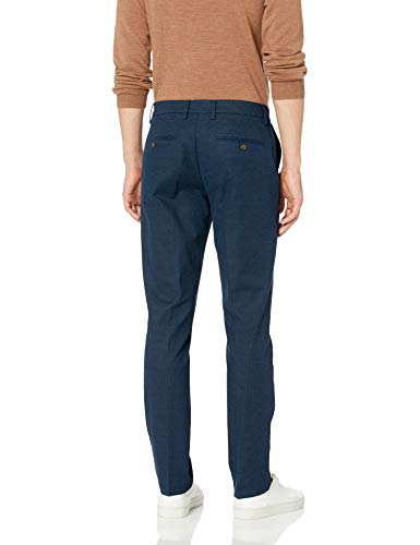 Goodthreads - Pantalón chino pitillo antiarrugas para hombre, Pata de gallo, azul marino, 29W x 32L