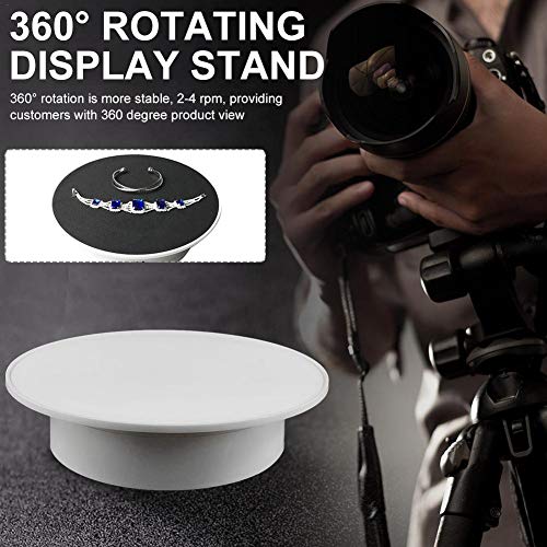 Goodtimera - Bandeja giratoria eléctrica, expositor giratorio motorizado, expositor de producto de platino eléctrico USB de 360 grados