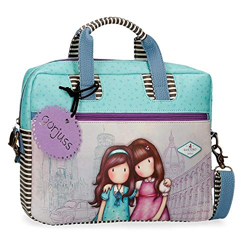 Gorjuss Maletín para portátil de 13.3" Friends Walk Together, Morado, 33x25x.5.5 cm