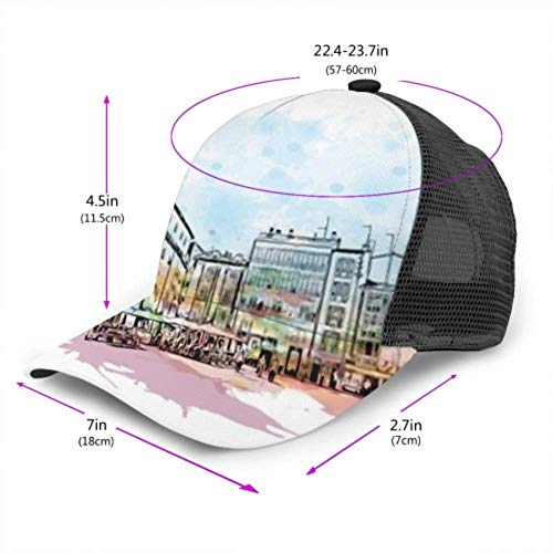 Gorra de Béisbol Hombres Mujeres, Vista del Edificio Hito Burgos Capital Provincial Camisa de Malla Ajustable Verano Béisbol Venteado Gorra de Sol Sombrero Gorra de Béisbol