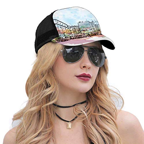 Gorra de Béisbol Hombres Mujeres, Vista del Edificio Hito Burgos Capital Provincial Camisa de Malla Ajustable Verano Béisbol Venteado Gorra de Sol Sombrero Gorra de Béisbol