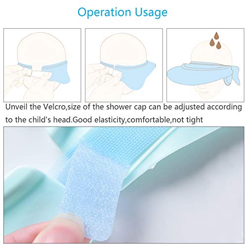 Gorro de ducha bebe KATOOM gorro de champú infantil visera protección reutilizable de silicona suave segura impermeable ajustable lavarse el cabello sin Irritarse los ojos y orejas en baño