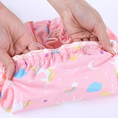 Gorro de ducha con diseño de unicornio, reutilizable, impermeable, doble capa, protección del cabello, de plástico EVA, con banda elástica para el medio ambiente