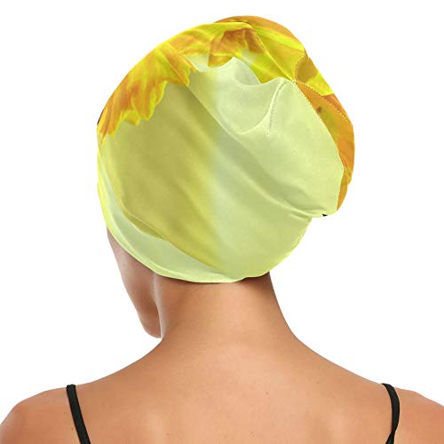 Gorros de Noche para Dormir para Mujeres Narcisos Osterglocken Flor Amarilla Bloom Gorro de Dormir de Primavera y Noche Gorro de Dormir para Mujer Duradero y Suave Exterior para ca