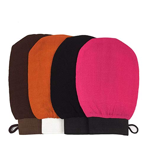GOTONE 4 Pares Manoplas y guantes exfoliantes de Baño Ducha de Exfoliación Guantes Elimina las Células Muertas