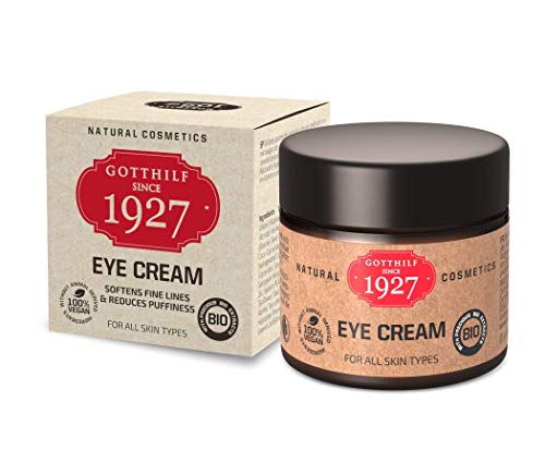 Gotthilf 1927 Eye Cream | Cosmética 100% Natural | Crema Para los Ojos | Fuente de Ácido Hialurónico Natural | Aceite de Semilla de Brócoli | Hidratación| Antienvejecimiento |25ml |Hecho en Alemania