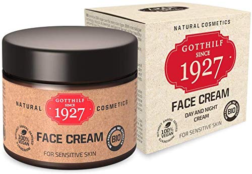 Gotthilf 1927 Face Cream | Cosmética 100% Natural | Crema Facial de Día y Noche | Fuente Natural de Ácido Hialurónico | Aceite de Semilla de Brócoli | Hidratación | Vegano | 50 ml|Hecho en Alemania