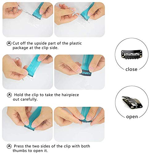 gotyou 24 Piezas Clip de Extensiones de Cabello liso Colorido,Pelucas de Clip Multicolor del arco Iris Extensiones de Cabello,Accesorios de Vestir para Fiestas de Cosplay para Niños(24 Colores)