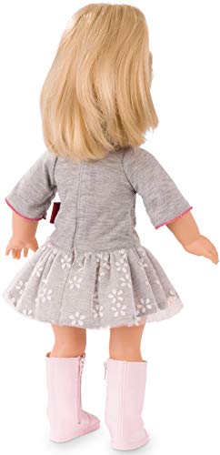 Gotz 1690391 Precious Day Girls Jessica Netlace & Flowers - Muñeca de pie de 46 cm de Altura, Pelo Largo Rubio, Ojos Azules para Dormir - Juego de 5 Piezas