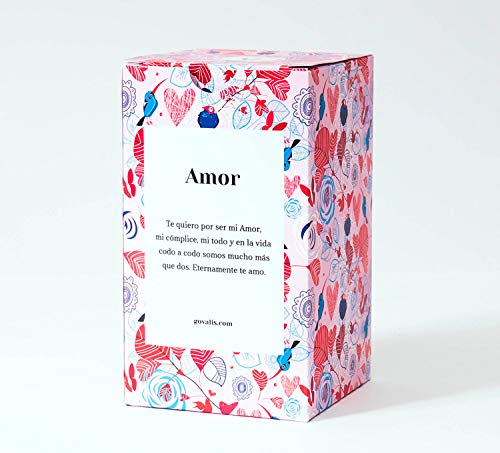 GOVALIS Vela Amor | Perfumadas y Aromáticas | Cera de Soja & Coco 100% Natural – Velas Recuerdos Relajación Decorativas Yoga Cumpleaños San Valentín Regalos Originales – 70-90 h – 390 g