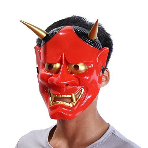 Gowind6 - Máscara japonesa, de PVC, Hannya Noh, de cara completa, estilo cosplay, terror, ideal para Halloween