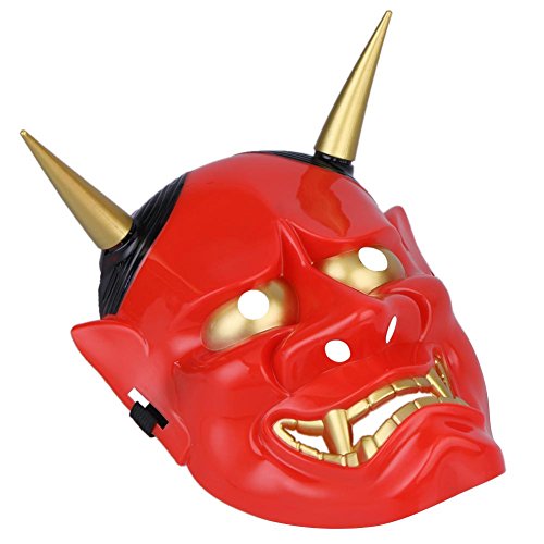 Gowind6 - Máscara japonesa, de PVC, Hannya Noh, de cara completa, estilo cosplay, terror, ideal para Halloween