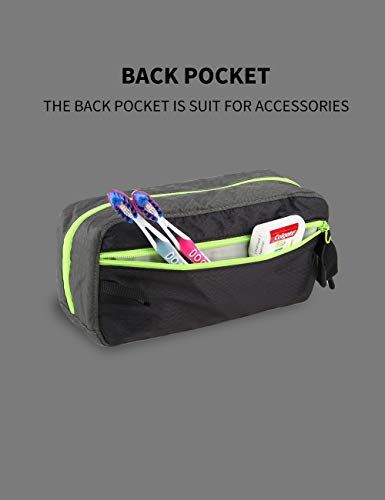 Gox Bolsa de Artículos de Tocador de Viaje para Hombres Mujer,Bolsa de Viaje Hanging Kit Dopp Bolsa de Ducha Impermeable para Baño Cosméticos Duraderos,Negro
