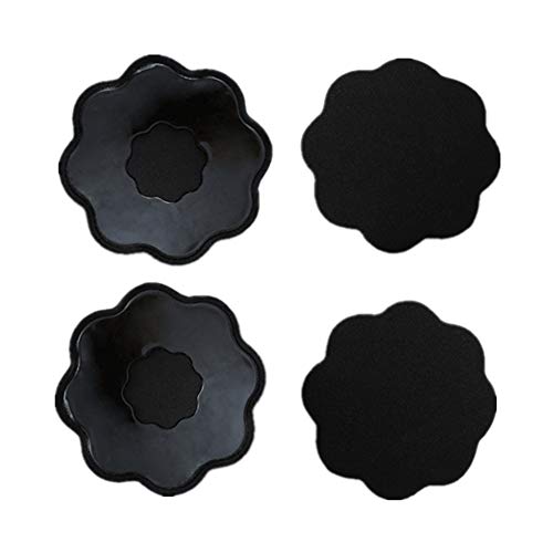 GOZAR 2 Par Pegar Sostén Adhesivo Invisible Silicona Sostén Pecho Ascensor Cinta Hacer Subir Empanadas Sin Tirantes Pezón Cubiertas-Negro 1 Flor