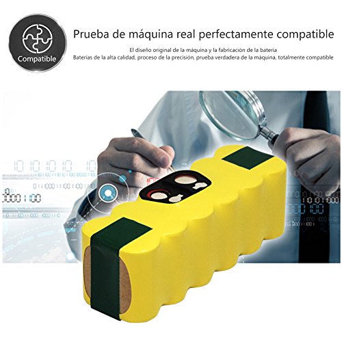 GPISEN 3800mAh Batería de Repuesto con 1 Cepillo Lateral para iRobot Roomba 500 600 700 Series (Type 1)