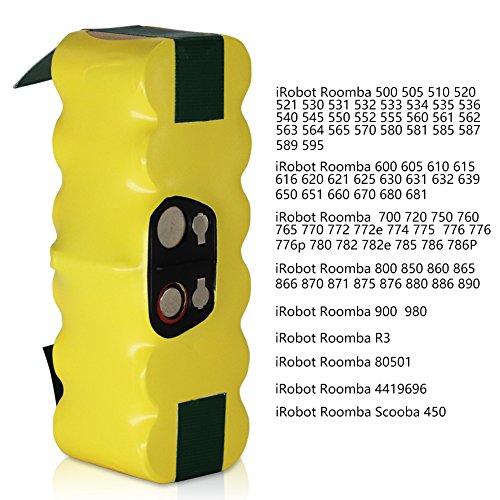 GPISEN 3800mAh Batería de Repuesto con 1 Cepillo Lateral para iRobot Roomba 500 600 700 Series (Type 1)