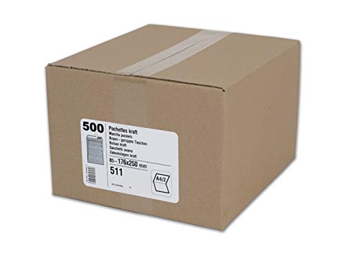GPV - Caja con sobres para cartas (tamaño B5, 176 x 250 mm, borde autoadhesivo, 90 g, 500 unidades)