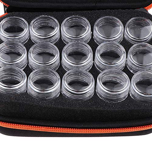 GPWDSN Estuche para Transporte de aceites Esenciales a Prueba de Golpes con 15 Ranuras de Viaje con Botellas Gratis para joyerías, Suministros de decoración de uñas, muestras de cosméticos de ma
