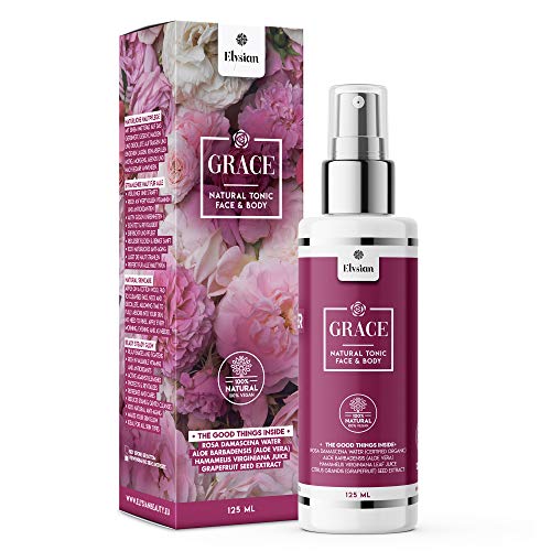 GRACE • 100% natural Face & Body Tonic: con Rosenwasser (organic), Aloe Vera, Hamamelis Virginiana, Citrus Grandis (Grapefruit) Seed Extract