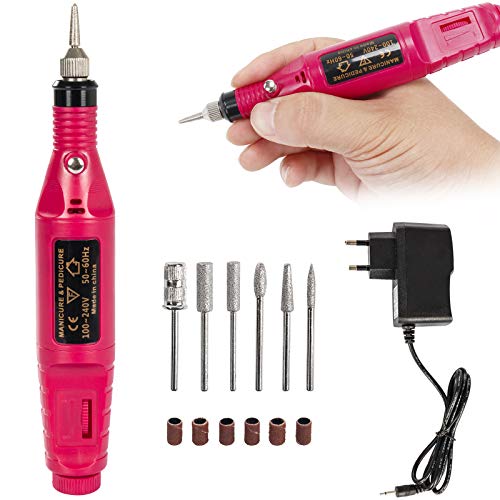 Grandma Shark Máquina de uñas eléctrica profesional, juego de manicura (15000 RPM) Rose Red