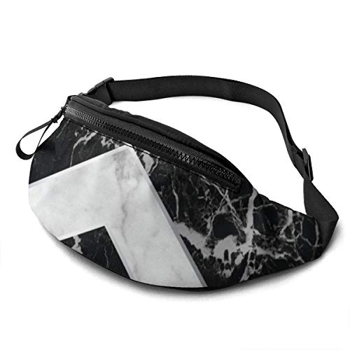 Granito negro Mármol blanco Riñonera Riñonera unisex Riñonera de gran capacidad Paquetes Riñonera informal de moda, puede contener objetos pequeños como una tarjeta de identificación y tambi