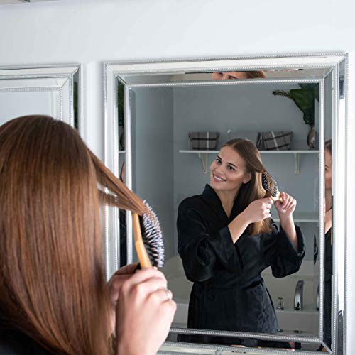 GranNaturals - Cepillo de pelo para pelo de jabalí + cerdas de nailon – Cepillo de pelo cuadrado natural grande para cabello grueso, ondulado, recto, largo o corto – mujeres y hombres