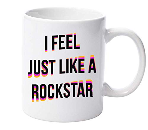 graphke I Feel Just Like A Rock Star Bright Design Ceramic Mug for Tea and Coffee