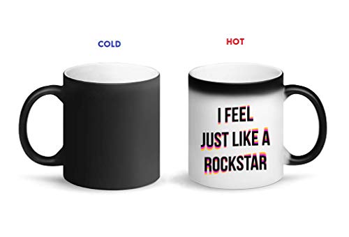 graphke I Feel Just Like A Rock Star Bright Design Taza mágica Diseño Sensible al Calor Vaso
