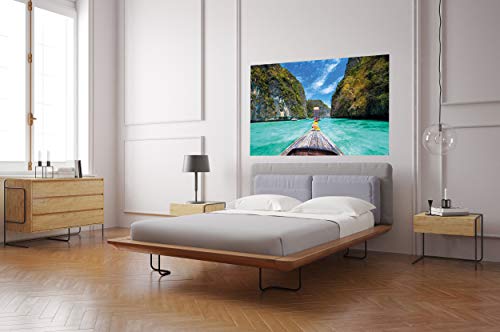GREAT ART Juego de 3 Carteles XXL – Imágenes de Tailandia – Cascada Barco Cola Larga trópicos bahía Selva diseño decoración de la Pared decoración de Interiores Cada 140 x 100 cm
