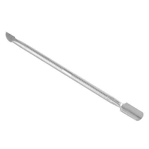 Greatangle Nuevo acero inoxidable cutícula empujador de uñas removedor de cuchara manicura pedicura 1 piezas portátil metal recortador de uñas manicura plata