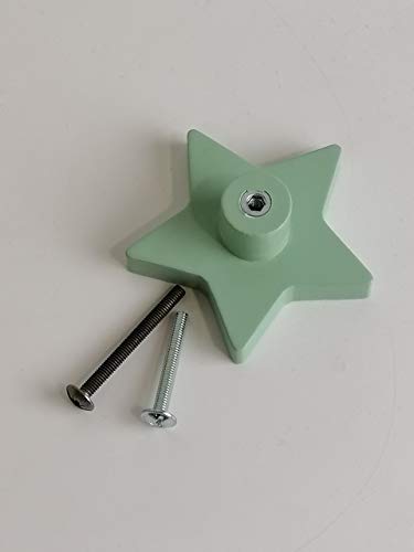 Greca Pomos Infantiles Estrella. 6 Unidades. Acabado Lacado Mate de la máxima Calidad. (Verde)