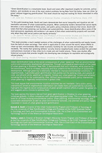 Green Gentrification: Urban sustainability and the struggle for environmental justice (Routledge Equity, Justice and the Sustainable City series)